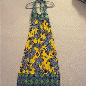 Tracy Negoshian Yellow Multi-Color Paisley Maxi Dress